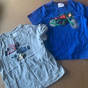 Kids' Hanna Andersson Graphic T-Shirts - Blue and Gray 100 (4) cars motorcycle